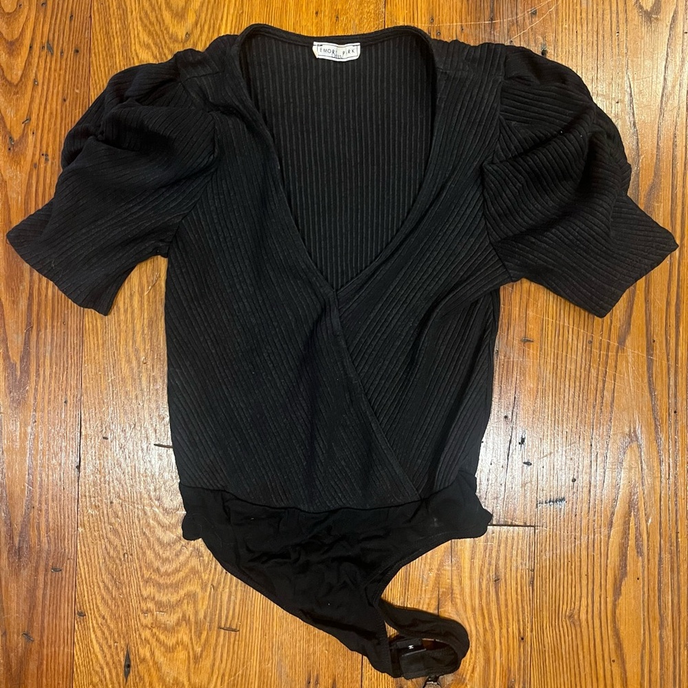 Black Bodysuit with fun sleeves size XS/S